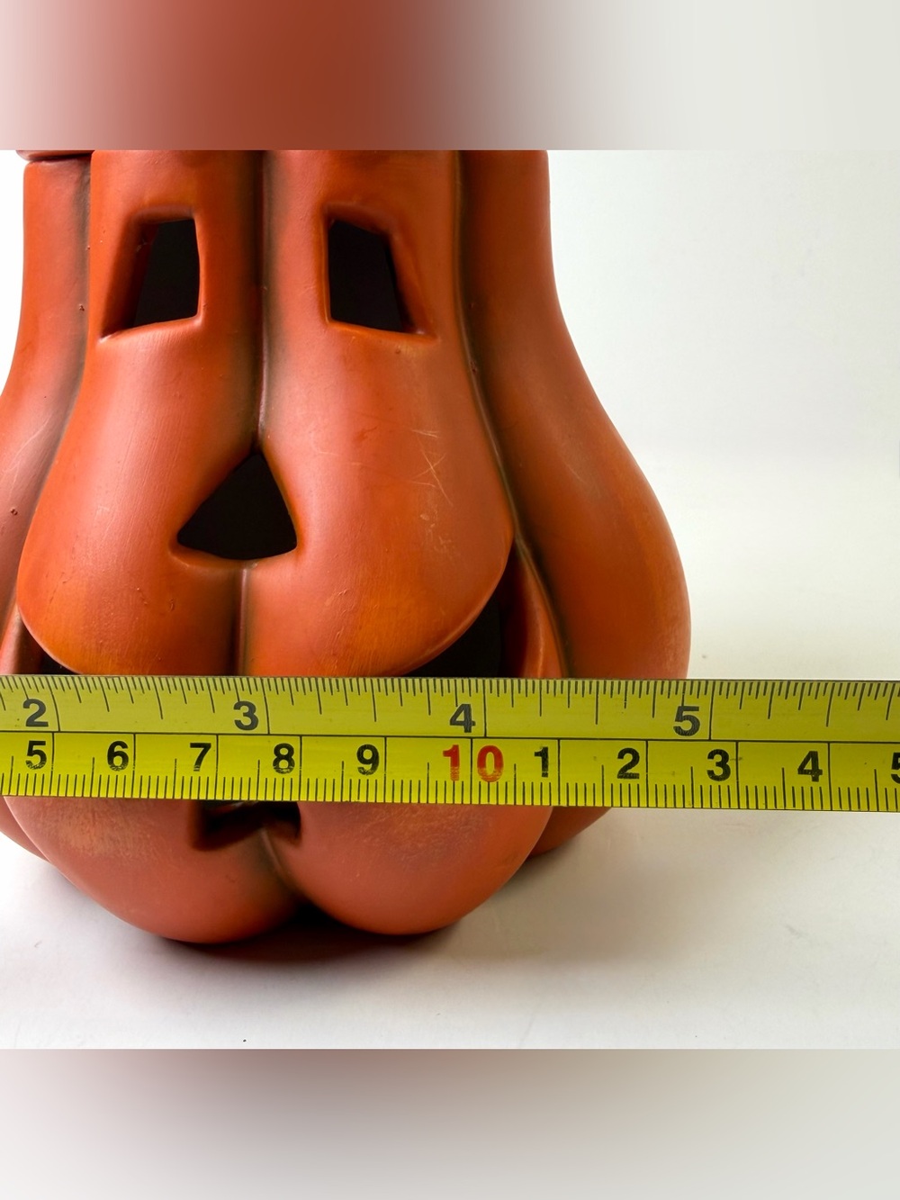 Ceramic Jack O Lantern Pumpkin Tealight Candle Holder Halloween Decor 7” - Picture 11 of 12